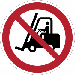 P006 : Interdit aux chariots élévateurs à fourche et autres véhicules industriels