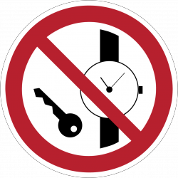 P008 : Articles métalliques ou montres interdits
