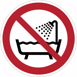 P026 : Ne pas utiliser ce dispositif dans une baignoire ou douche ou dans un réservoir rempli d'eau
