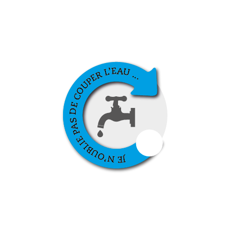 Autocollant "penser  couper l'eau" - HLP Factory