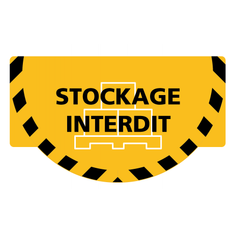 Signalétique sol "Stockage interdit" Jaune