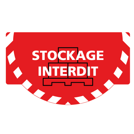 Signalétique sol "Stockage interdit" Rouge