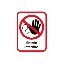 Evier entrée interdite x40