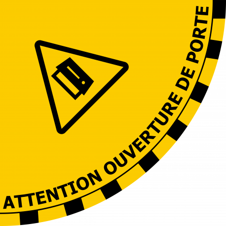 Sticker au sol "Attention ouverture de porte"