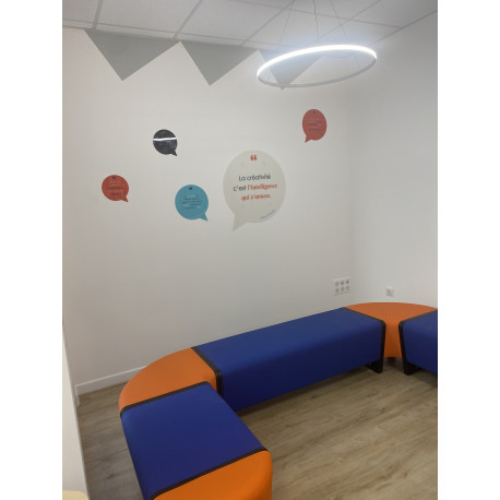 Autocollant décoration mur - Bulles avec citation